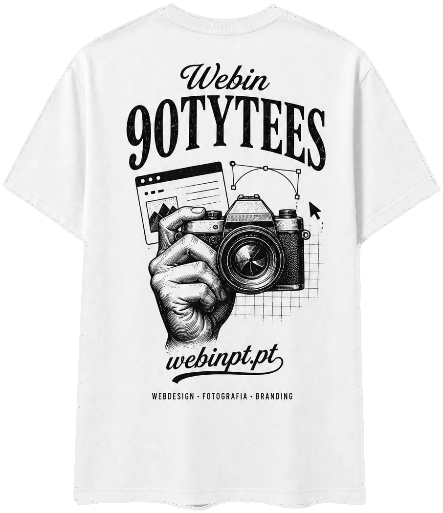 T-shirt branca 90TYTEES — coleção ORIGEM
